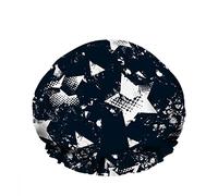 Double Waterproof Bathing Shower Cap Dots Art Star Black Grit Old Crack White Reusable Fashion Shower Hat For Women Beauty, BathHair Spa, Home Hotel Travel Use