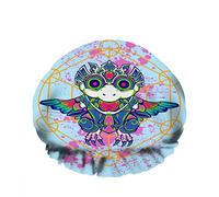 Double Waterproof Bathing Shower Cap Mechanical Pilot Clothes Metal Armor Battle Robot Bird Cool Reusable Fashion Shower Hat For Women Beauty, BathHair Spa, Home Hotel Travel Use