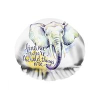 Double Waterproof Bathing Shower Cap Watercolor Elephant Horn African Animal Art Hand Colors Reusable Fashion Shower Hat For Women Beauty, BathHair Spa, Home Hotel Travel Use