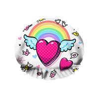 Double Waterproof Bathing Shower Cap Winged Heart Rainbow Star Bird Cartoon Fun Bubble Reusable Fashion Shower Hat For Women Beauty, BathHair Spa, Home Hotel Travel Use