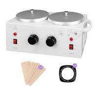 Double Wax Warmer for Painless Hair Removal, Professional Wax Heater Pot for Women & Men, Adjustable Temperature, Home and Salon Use
