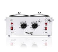 Double Wax Warmer Professional Electric Wax Warmer Machine for Hair Removal Double Wax Pot Paraffin Face Skin Body SPA Salon Equipment with Adjustable Temperature Set