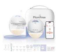Double Wearable Breast Pump: hands-free electric pumps, wireless app support 3 modes and 9 levels customized, independent breast milk storage, filling of