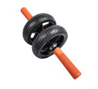 Double Wheel Ab Roller For Core Training, Non-rebound Rubber Exercise Equipment With Ergonomic Handles For Home Gym Fitness And Body Shaping, Black Color(black+orange)
