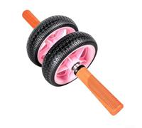 Double Wheel Ab Roller For Core Training, Non-rebound Rubber Exercise Equipment With Ergonomic Handles For Home Gym Fitness And Body Shaping, Black Color(pink+orange)