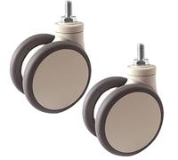Double Wheel Caster Set 3 Inch Soft Silent Tread with Bearings 2 Pieces (No Brake) Ideal for Furniture Office Equipment & Home Use