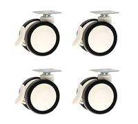 Double Wheel Polyurethane Swivel Casters Replacement Wheels for Medical Equipment Beauty Carts Universal Fit 62mm Set of 4 (Brake 62mm/2.5inch)