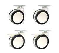 Double Wheel Polyurethane Swivel Casters Replacement Wheels for Medical Equipment Beauty Carts Universal Fit 62mm Set of 4 (Brake+universal 125mm/5inch)