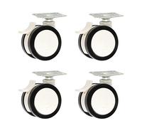 Double Wheel Polyurethane Swivel Casters Replacement Wheels for Medical Equipment Beauty Carts Universal Fit 62mm Set of 4 (Brake 75mm/3inch)