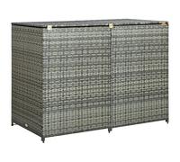 Double Wheelie Bin Shed Poly Rattan Anthracite Garden Waste Hinder vidaXL