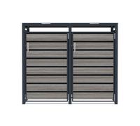 Wheelie Bin Storage Grey Metal Store 240L Garden Rubbish Dustbin Shed