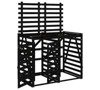 Double Wheelie Bin Storage Garden Trash Cover Bin Store Solid Wood Pine vidaXL