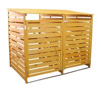 Monster Shop Double Wheelie Bin Storage, Brown