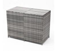 Double Wheelie Bin Storage Store Rattan Shed Outdoor Garden Rubbish Dustbin Shed