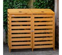 Double Wheelie Bin Wooden Storage 1.33X1.25M Outdoor Garden