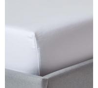 HOMESCAPES 1000 Thread Count Egyptian Cotton White Deep Fitted Sheet (12”) Double Luxury Bed Sheet with Fully Elasticated Skirt