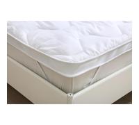 (Double, White) Microfibre Mattress Topper 10cm/4inch Box Stitched Hotel Quality With Straps