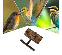 Double Whole Food - 15x14x6.5cm Bird Feeding Stop, Wooden Feeding Stand Paraquite - Cocatiel Position Station with 2