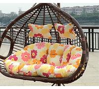 Double Wicker Hanging Chair Cushion - Thick Washable Hammock Cushion for 2 People - Ultimate Comfort Replacement Pillow for Swing Chairs