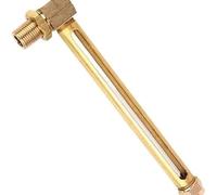 Double Window L Shape Brass Liquid Level Indicator - 12.5" (40cm) - 1/4" & 3/8" BSP Compatible - Durable Glass Lens(8CM*1/4 INCH)