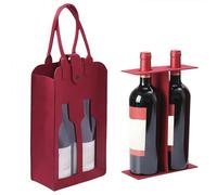 Double Wine Bag With Window,Felt Bottle Gift Bag,with Handle Wine Tote Bag,for Party Favors, Travel, Wedding, Christmas - Reusable for Any Occasion