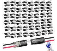 Double-Wire Plug-in Connector LED Light Strip Connectors 2 Pin,Double Wire Plug in Connector, Quick-Clip Fasteners,Conector Enchufable De Doble Hilo - Simple, and Reusable (150Pcs) (100Pcs)