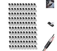 Double Wire Plug in Connector with Locking Buckle, 2-Pin Low Voltage Wire Connectors with Locking Buckle, Quick-Clip Fasteners Multi-Purpose Snap-On Blocks, No Wire Stripping Cutting (100 PCS,Black)