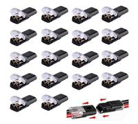 Double-Wire Push-in Connector with Locking Buckle,TuoYi 20Pcs Wire Connectors Low Voltage Wire Connectors,No Wire-Stripping Required, Toolless Wire Connectors