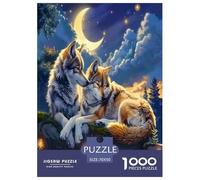 Double Wolves at Night 1000 Piece Jigsaw Puzzles for Adults Fun, Challenging & Brainteasing Beautiful Home Decoration Art Colorful DIY Craft 70x50cm/1000pcs