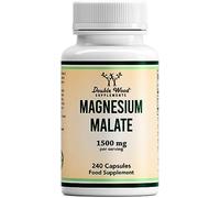 Double Wood Magnesium Malate Capsules | 240 High Strength Magnesium Malate Supplements | 80 Servings - 1500mg Malate per Serving | Supports Energy Levels, Muscle Pain and Recovery | UK Manufactured