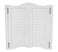 Double Wooden Swing Doors with Shutters forSolid Woodwith Internal Room Dividers Automatic Closure White h 55"x36" (L140xA90cm)