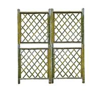 Double Wooden Swing Fence GateEasy Installation Kit for Outdoor Garden Patio YardDurable Timber Door (150x110cm / 59.1x43.3in) for Residential Use