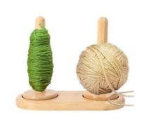 Double Yarn Holder Wooden Yarn Yarn Cane Holder Yarn Spinner Dispenser Cross Sitting Embroidery Accessories Thread Dispenser Gift Classic Wooden Craft Tools 21x9.3x17cm