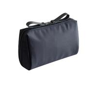 Double Zipper Cosmetic Bag Travel Makeup Storage Portable Toiletry Organizer for Vacation Business Trip Home Use Compact Pouch with Exquisite Black