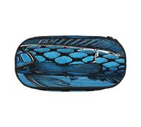 Double Zipper Pencil Case with Mesh Pocket & 4 Pen Loops, Large School Supply Organizer, Makeup Pouch for Students, Artists, Travel, Silver fish scale Pen bag, Durable Oxford Fabric Pencil Box Holder