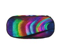 Double Zipper Pencil Case with Mesh Pocket & 4 Pen Loops, Large School Supply Organizer, Makeup Pouch for Students, Artists, Travel, Holographic Dreams Pen bag, Durable Oxford Fabric Pencil Box Holder