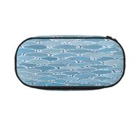 Double Zipper Pencil Case with Mesh Pocket & 4 Pen Loops, Large School Supply Organizer, Makeup Pouch for Students, Artists, Travel, Gold Mermaid Scale Pen bag, Durable Oxford Fabric Pencil Box Holder