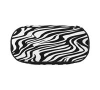 Double Zipper Pencil Case with Mesh Pocket & 4 Pen Loops, Large School Supply Organizer, Makeup Pouch for Students, Artists, Travel, Zebra Print Pen bag, Durable Oxford Fabric Pencil Box Holder