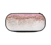 Double Zipper Pencil Case with Mesh Pocket & 4 Pen Loops, Large School Supply Organizer, Makeup Pouch for Students Travel, Glittery Pretty Pattern Pen bag, Durable Oxford Fabric Pencil Box Holder