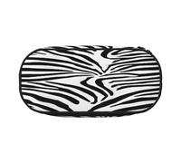 Double Zipper Pencil Case with Mesh Pocket & 4 Pen Loops, Large School Supply Organizer, Makeup Pouch for Students, Artists, Travel, Zebra Prints Pen bag, Durable Oxford Fabric Pencil Box Holder