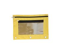 Double Zippers Pen Bag School Pencil Pouches File Bag 3 Rings Binders Pencil Case for Erasers Markers Scissors Storage