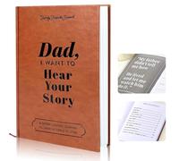 DoubleCare Dad, I Want to Hear Your Story, Great Gift for Dad | Leather Wrapped Hardback Ribbon Bookmark, Father's Autobiography, A Father’s Guided Journal to Share His Life & His Love