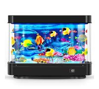 DoubleCare Fake Fish Tank,Virtual Ocean Moving Fish lamp,Fake Aquarium Decor,Realistic Artificial Aquarium Decorations for Bedroom & Office - Silver