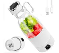 DoubleCare Portable Blender, 6 Blades Electric USB Juicer Blender with Led Display,350ml Mini Blender For Shakes and Smoothies, 3000Mah Rechargeable Battery,For Family Outdoor Sports Travel,White