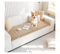 DoubleCare Thick Sofa Covers Washable, Velvet Couch Covers 2 Seater, Non-Slip Sofa Slipcovers, Couch Seat Cover for Pet Dogs, Pet Beds, Recliners, Sofas, Light Coffee-70cm x 150cm