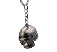 DoubleChin Battlegrounds PUBG Keychain - Helmet Weapon Armor Backpack Saucepan Pan PlayerUnknown's Key Chain, Silver Helmet, Default