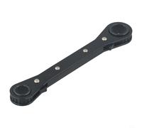 Doubleend Ratcheting Wrench with Plum Blossom Head Design and Off Corner Loading Box Ends for Enhanced Grip and Access in Auto Repair Applications (10-12mm)