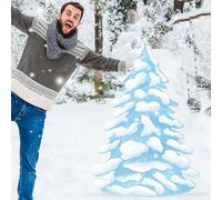 DoubleFill 1 Pcs 4 Feet Winter Wonderland Decorations Snowy Tree Cardboard Cutout Stand up Large Winter Tree Photo Props Party Back Drops for Home Xmas Party Outdoor Decor