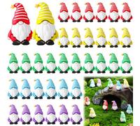 DoubleFill 100 Pcs Mini Gnomes Tiny Figures Miniature Gnomes Fairy Gifts Statues Tiny Figurines for Landscape Outdoor Patio Yard for Garden Accessories Spring Gifts Fairy Goodie Bag