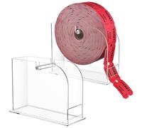 DoubleFill 2 Pcs Acrylic Raffle Ticket Dispenser 5.6 x 7.6 x 3.1 Inch Raffle Ticket Holder Stand Ticket Dispenser Puller Ticket Dispenser Machine for Single Roll and Double Roll Tickets Lotteries